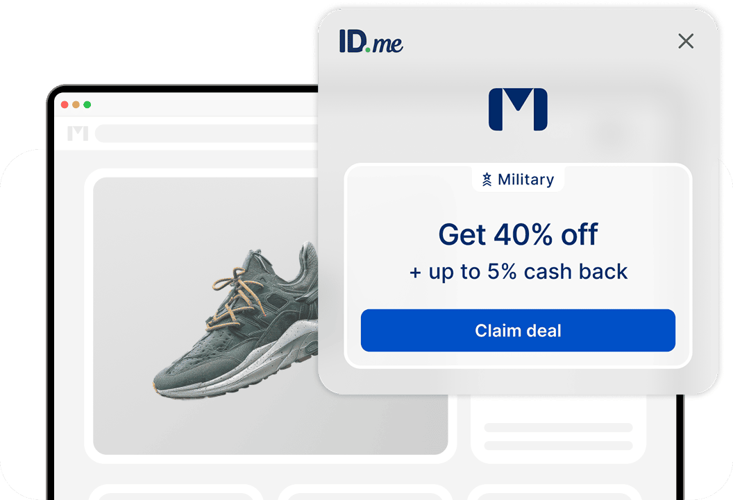 ID.me popup with 40% off deal